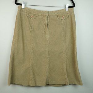 Talbots‎ Tan Corduroy Stretch Midi Skirt Size 14